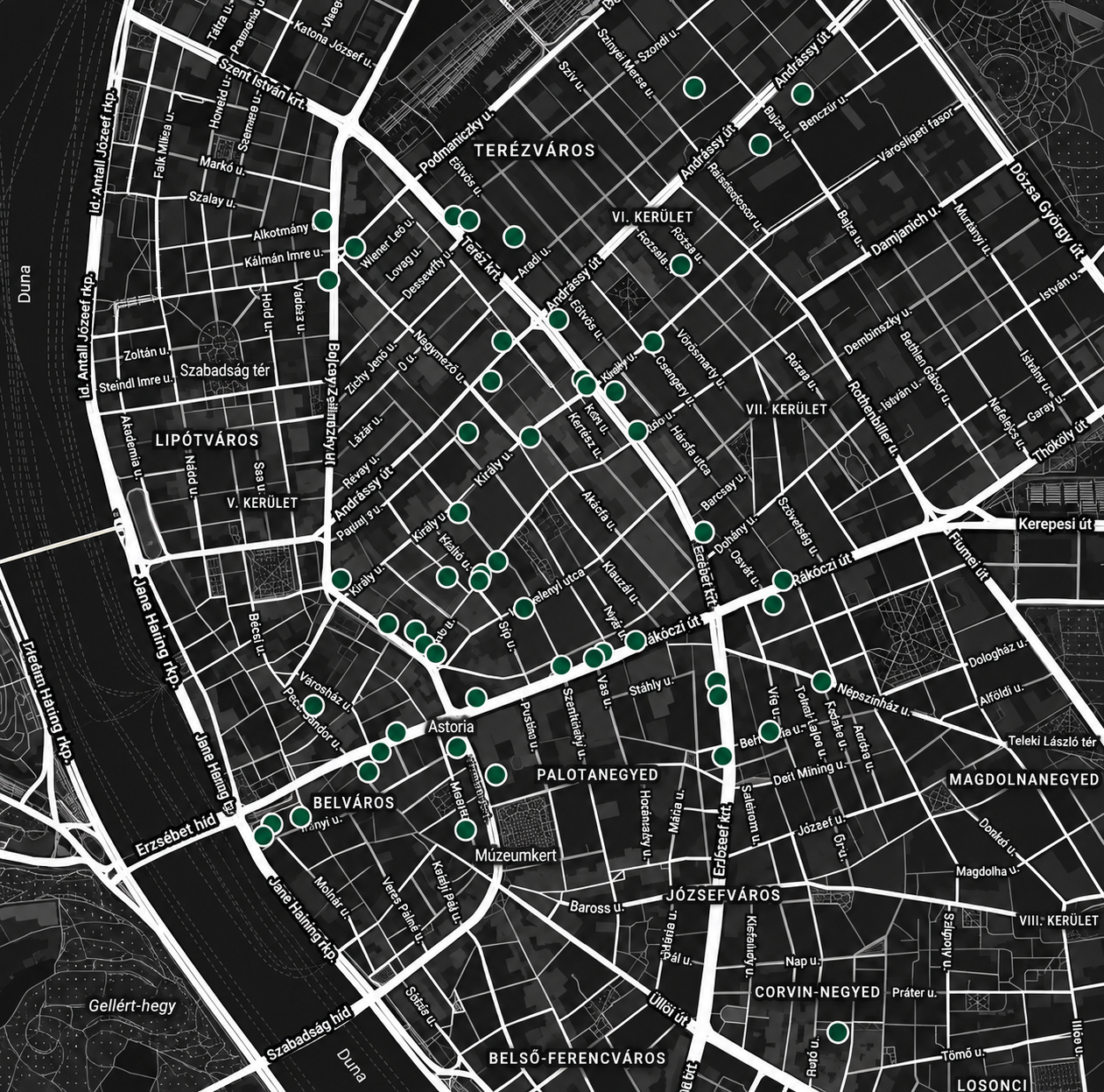 Eddigi munkáink Budapest belvárosában